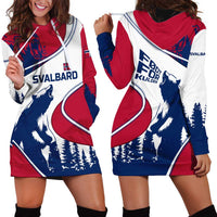 Svalbard Norway Hoodie Dress with Polar Bear Forest and Norwegian Flag - Wonder Print Shop