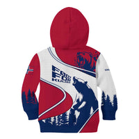 Svalbard Norway Kid Hoodie with Polar Bear Forest and Norwegian Flag - Wonder Print Shop