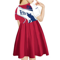 Svalbard Norway Kid Short Sleeve Dress with Polar Bear Forest and Norwegian Flag - Wonder Print Shop