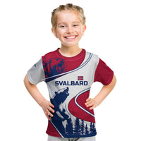 Svalbard Norway Kid T Shirt with Polar Bear Forest and Norwegian Flag - Wonder Print Shop