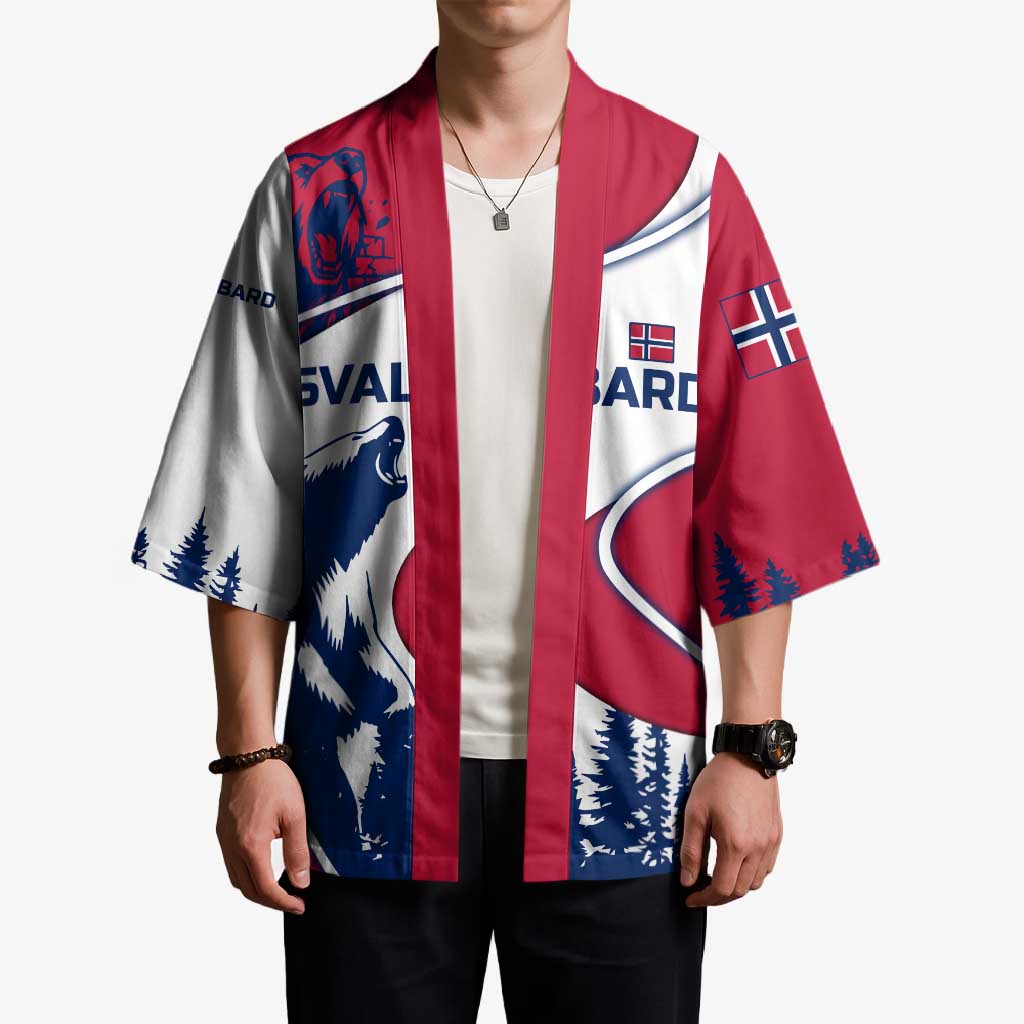 Svalbard Norway Kimono with Polar Bear Forest and Norwegian Flag - Wonder Print Shop