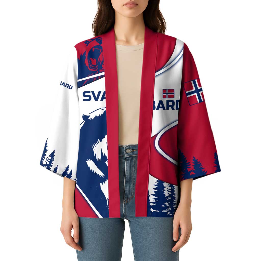 Svalbard Norway Kimono with Polar Bear Forest and Norwegian Flag - Wonder Print Shop