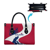Svalbard Norway Leather Bag with Polar Bear Forest and Norwegian Flag - Wonder Print Shop