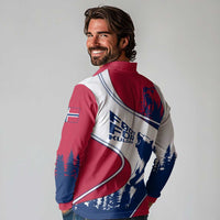 Svalbard Norway Long Sleeve Polo Shirt with Polar Bear Forest and Norwegian Flag - Wonder Print Shop