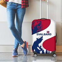 Svalbard Norway Luggage Cover with Polar Bear Forest and Norwegian Flag - Wonder Print Shop