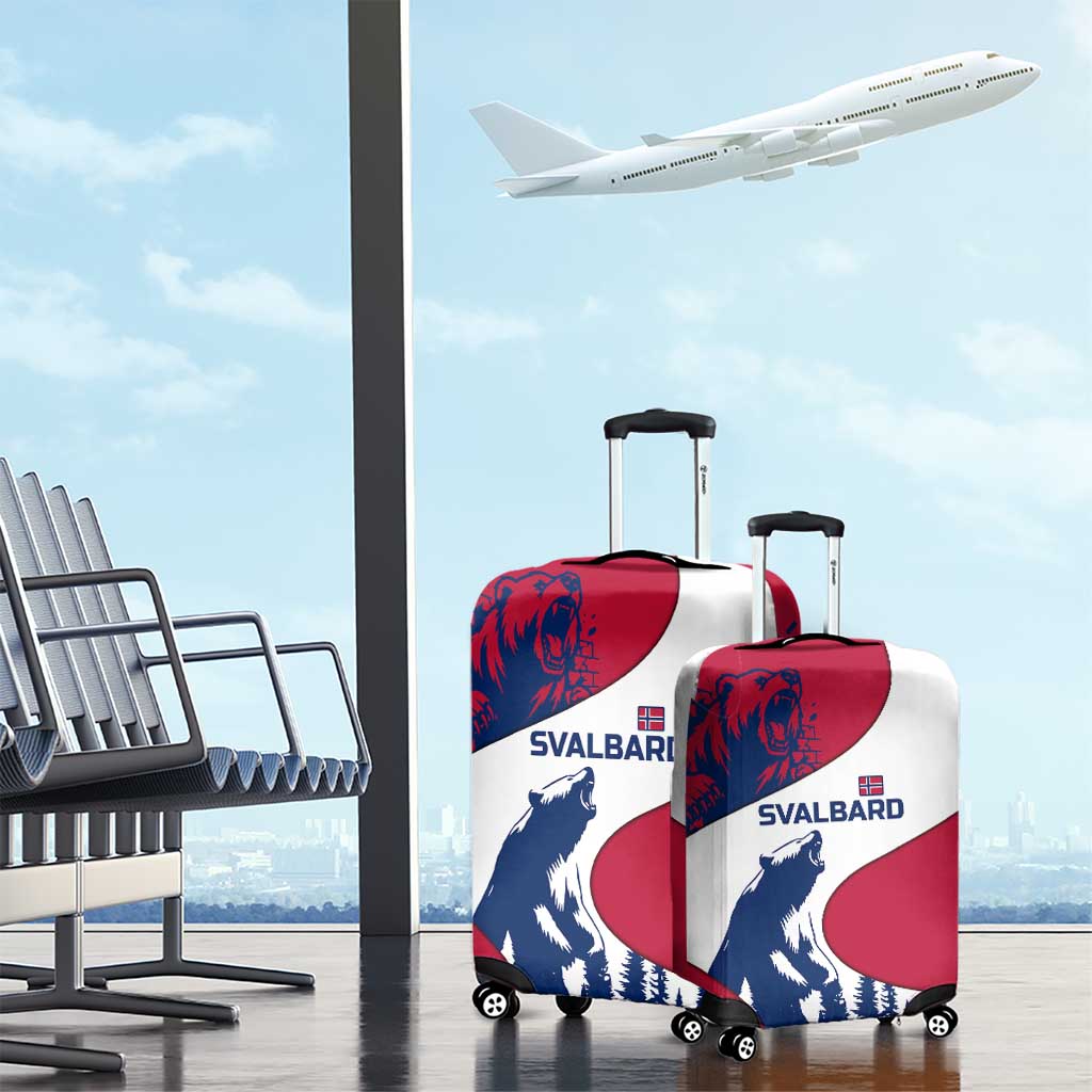 Svalbard Norway Luggage Cover with Polar Bear Forest and Norwegian Flag - Wonder Print Shop