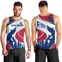 Svalbard Norway Men Tank Top with Polar Bear Forest and Norwegian Flag - Wonder Print Shop