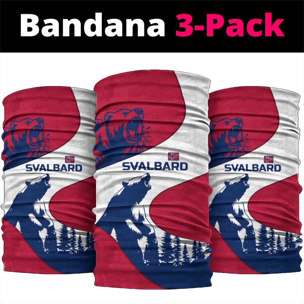 Svalbard Norway Neck Gaiter with Polar Bear Forest and Norwegian Flag - Wonder Print Shop