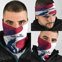 Svalbard Norway Neck Gaiter with Polar Bear Forest and Norwegian Flag - Wonder Print Shop