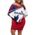 Svalbard Norway Off Shoulder Short Dress with Polar Bear Forest and Norwegian Flag - Wonder Print Shop