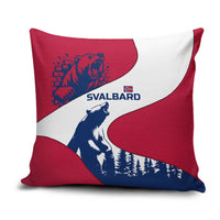 Svalbard Norway Pillow Cover with Polar Bear Forest and Norwegian Flag - Wonder Print Shop