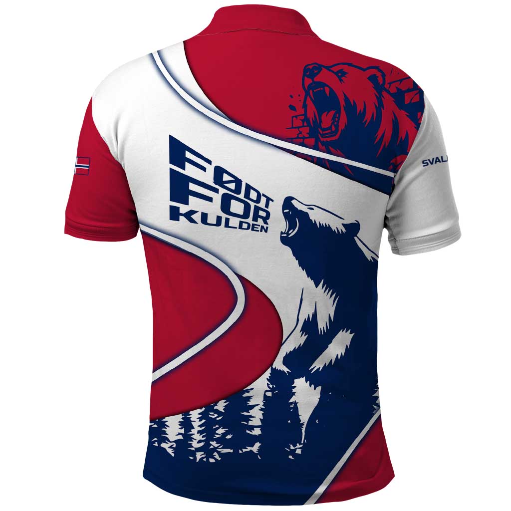 Svalbard Norway Polo Shirt with Polar Bear Forest and Norwegian Flag - Wonder Print Shop