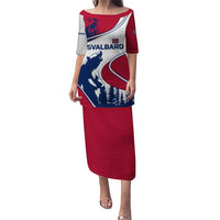 Svalbard Norway Puletasi with Polar Bear Forest and Norwegian Flag - Wonder Print Shop