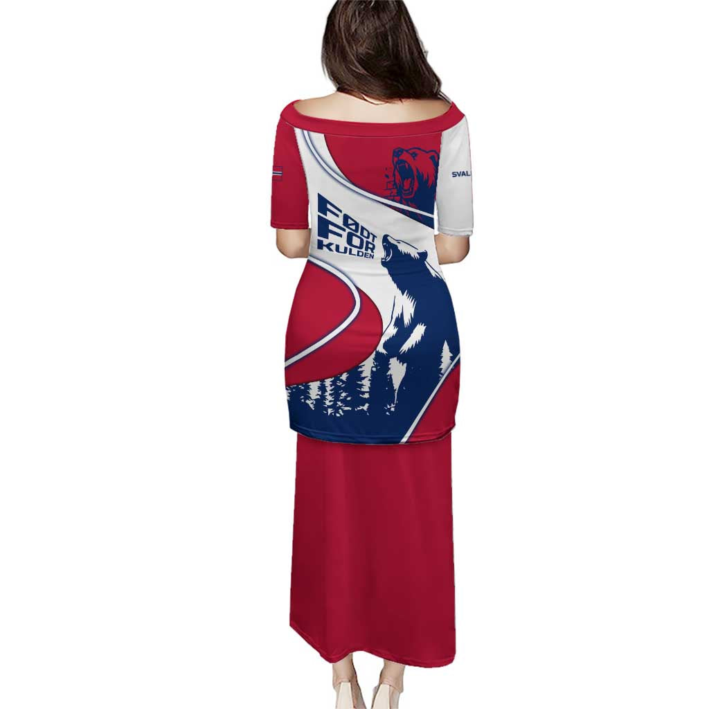 Svalbard Norway Puletasi with Polar Bear Forest and Norwegian Flag - Wonder Print Shop