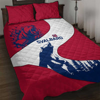 Svalbard Norway Quilt Bed Set with Polar Bear Forest and Norwegian Flag - Wonder Print Shop