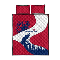 Svalbard Norway Quilt Bed Set with Polar Bear Forest and Norwegian Flag - Wonder Print Shop