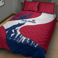 Svalbard Norway Quilt Bed Set with Polar Bear Forest and Norwegian Flag - Wonder Print Shop