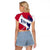 Svalbard Norway Raglan Cropped T Shirt with Polar Bear Forest and Norwegian Flag - Wonder Print Shop