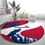 Svalbard Norway Round Carpet with Polar Bear Forest and Norwegian Flag - Wonder Print Shop