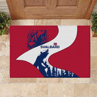 Svalbard Norway Rubber Doormat with Polar Bear Forest and Norwegian Flag - Wonder Print Shop