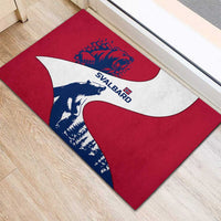 Svalbard Norway Rubber Doormat with Polar Bear Forest and Norwegian Flag - Wonder Print Shop