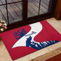 Svalbard Norway Rubber Doormat with Polar Bear Forest and Norwegian Flag - Wonder Print Shop