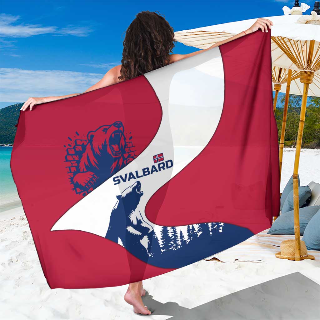 Svalbard Norway Sarong with Polar Bear Forest and Norwegian Flag - Wonder Print Shop