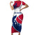 Svalbard Norway Short Sleeve Bodycon Dress with Polar Bear Forest and Norwegian Flag - Wonder Print Shop