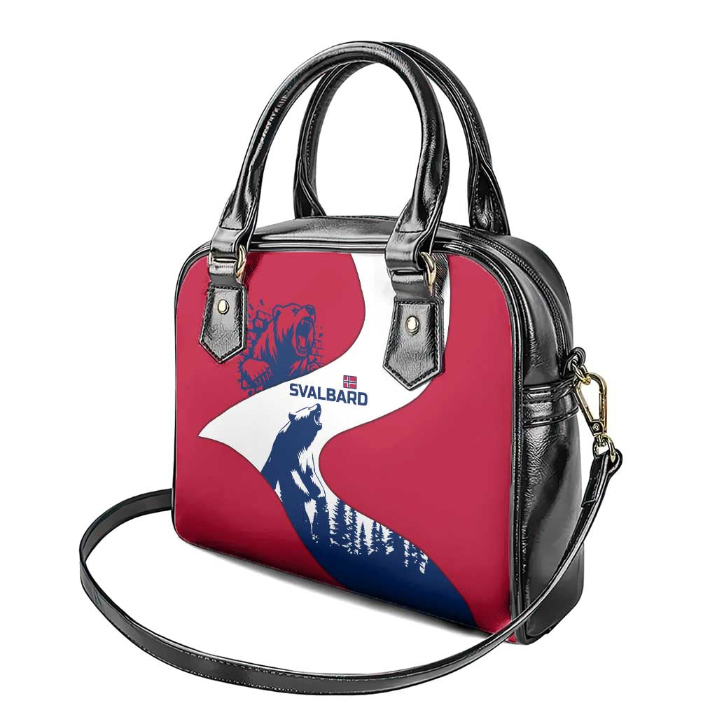 Svalbard Norway Shoulder Handbag with Polar Bear Forest and Norwegian Flag - Wonder Print Shop