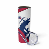 Svalbard Norway Skinny Tumbler with Polar Bear Forest and Norwegian Flag - Wonder Print Shop