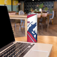 Svalbard Norway Skinny Tumbler with Polar Bear Forest and Norwegian Flag - Wonder Print Shop