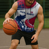 Svalbard Norway Sleeveless Hoodie with Polar Bear Forest and Norwegian Flag - Wonder Print Shop