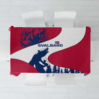 Svalbard Norway Tablecloth with Polar Bear Forest and Norwegian Flag - Wonder Print Shop