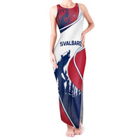 Svalbard Norway Tank Maxi Dress with Polar Bear Forest and Norwegian Flag - Wonder Print Shop