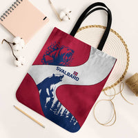 Svalbard Norway Tote Bag with Polar Bear Forest and Norwegian Flag - Wonder Print Shop