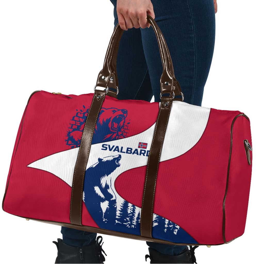 Svalbard Norway Travel Bag with Polar Bear Forest and Norwegian Flag - Wonder Print Shop