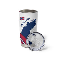 Svalbard Norway Tumbler Cup with Polar Bear Forest and Norwegian Flag - Wonder Print Shop