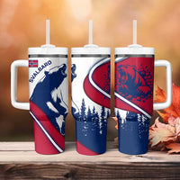 Svalbard Norway Tumbler With Handle with Polar Bear Forest and Norwegian Flag - Wonder Print Shop