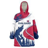 Svalbard Norway Wearable Blanket Hoodie with Polar Bear Forest and Norwegian Flag - Wonder Print Shop