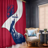 Svalbard Norway Window Curtain with Polar Bear Forest and Norwegian Flag - Wonder Print Shop