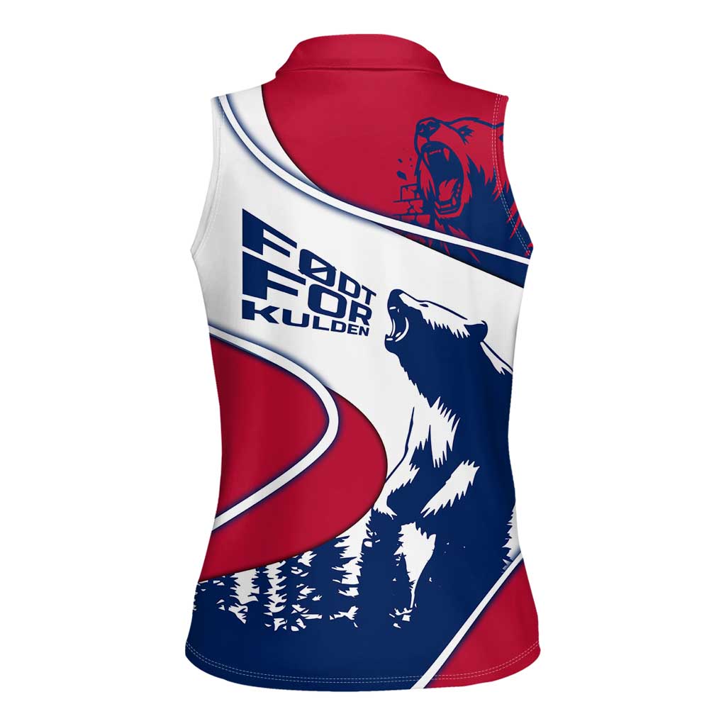 Svalbard Norway Women Sleeveless Polo Shirt with Polar Bear Forest and Norwegian Flag - Wonder Print Shop