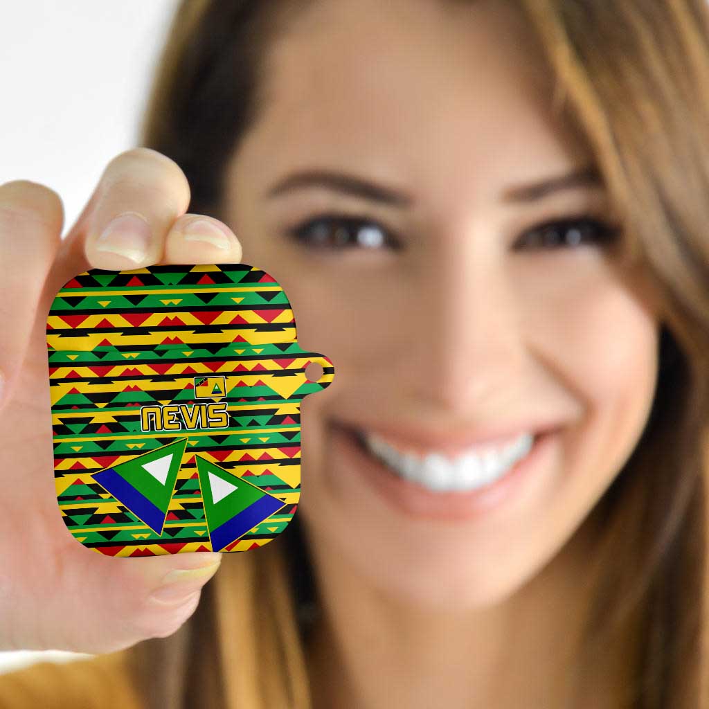 Nevis in Saint Kitts and Nevis AirPods Case Geometric Pattern and Coat of Arms - Wonder Print Shop