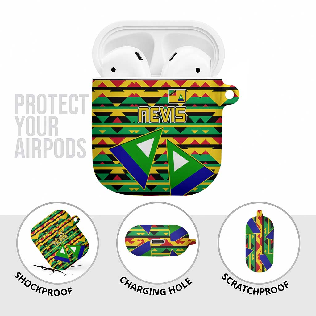 Nevis in Saint Kitts and Nevis AirPods Case Geometric Pattern and Coat of Arms - Wonder Print Shop