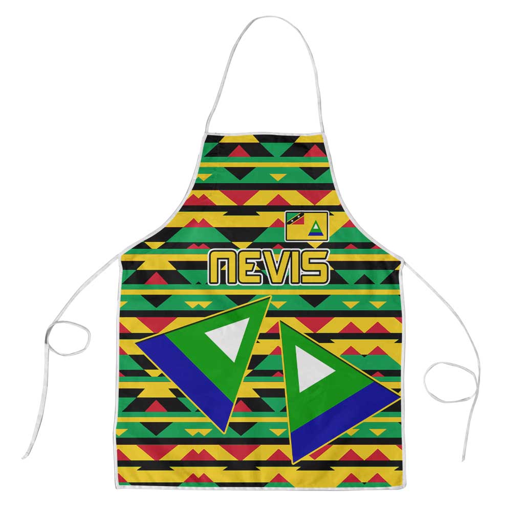 Nevis in Saint Kitts and Nevis Apron Geometric Pattern and Coat of Arms - Wonder Print Shop