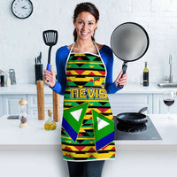 Nevis in Saint Kitts and Nevis Apron Geometric Pattern and Coat of Arms - Wonder Print Shop
