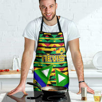 Nevis in Saint Kitts and Nevis Apron Geometric Pattern and Coat of Arms - Wonder Print Shop