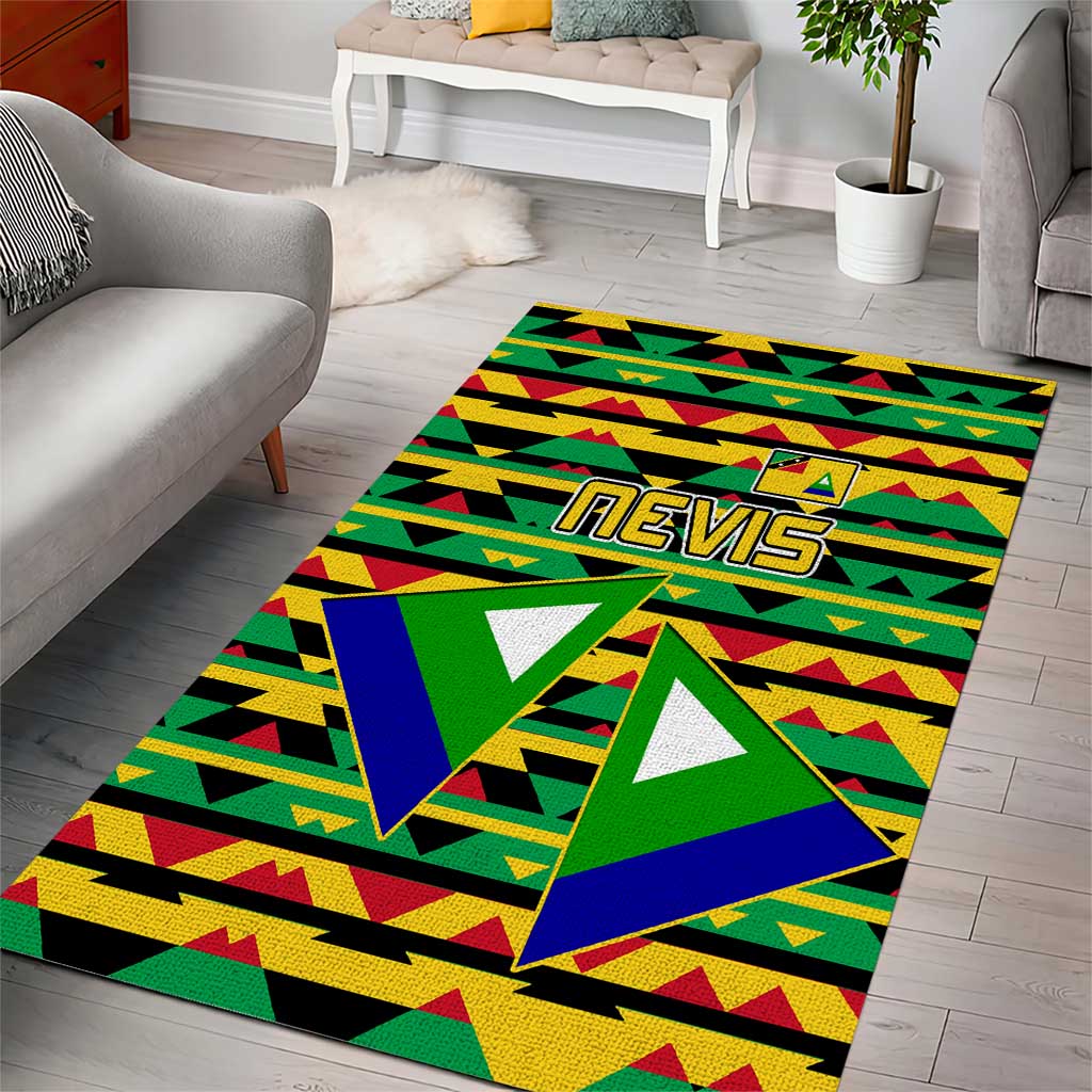Nevis in Saint Kitts and Nevis Area Rug Geometric Pattern and Coat of Arms - Wonder Print Shop