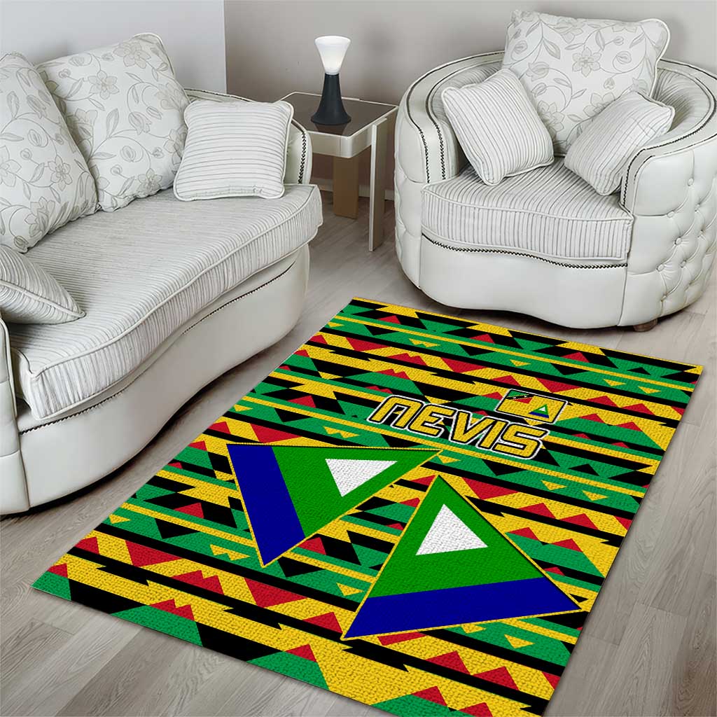 Nevis in Saint Kitts and Nevis Area Rug Geometric Pattern and Coat of Arms - Wonder Print Shop
