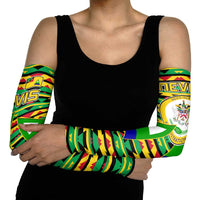 Nevis in Saint Kitts and Nevis Arm Sleeves Geometric Pattern and Coat of Arms - Wonder Print Shop