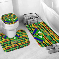 Nevis in Saint Kitts and Nevis Bathroom Set Geometric Pattern and Coat of Arms - Wonder Print Shop